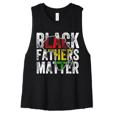 Black Fathers Matter Black Pride Month Fathers Day Women's Racerback Cropped Tank