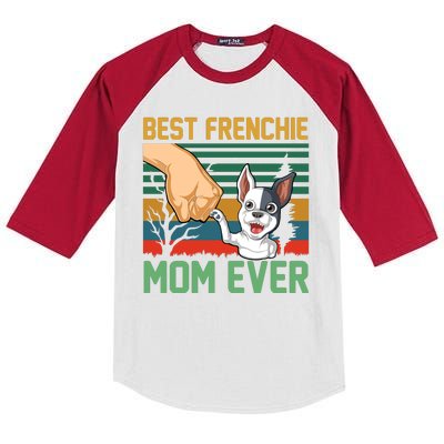 Best Frenchie Mom Ever Kids Colorblock Raglan Jersey