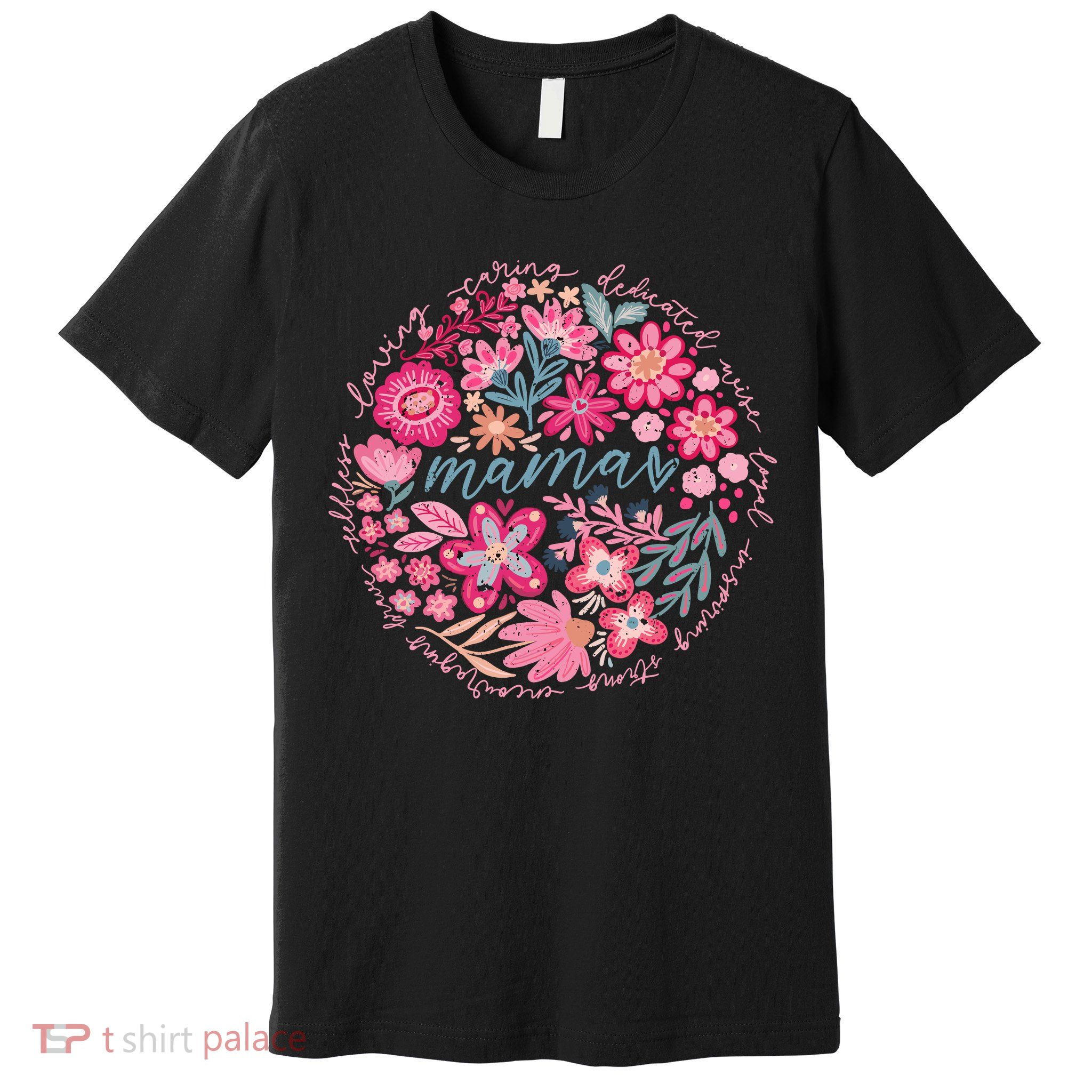 Boho Floral Mama She Is Mom Mothers Day Premium T-Shirt