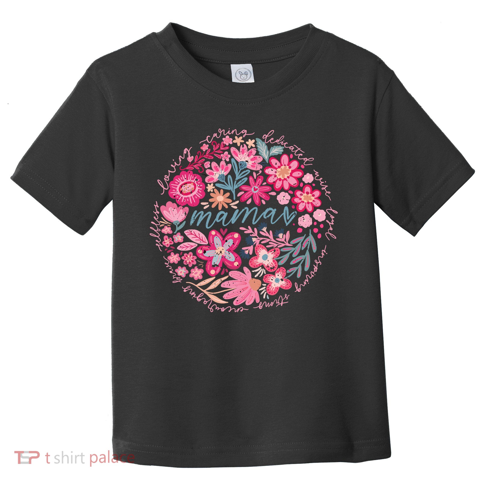 Boho Floral Mama She Is Mom Mothers Day Toddler T-Shirt