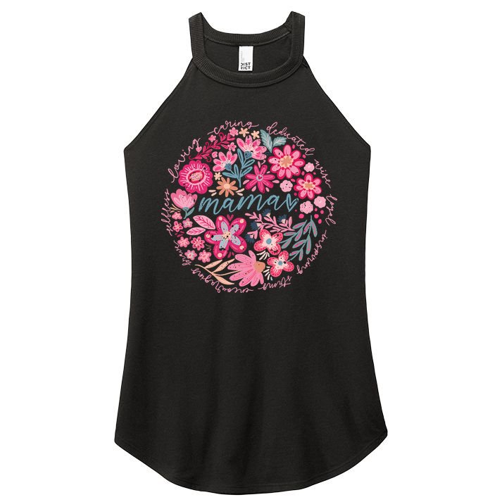 Boho Floral Mama She Is Mom Mothers Day Women's Perfect Tri Rocker Tank