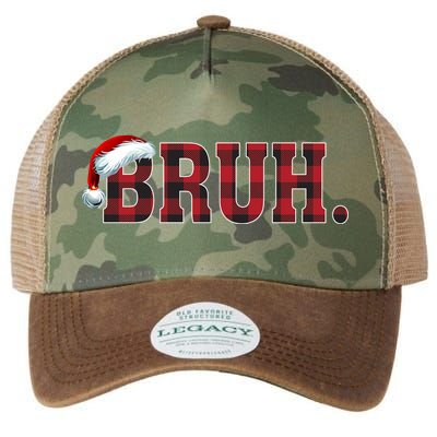 Bruh Funny Merry Christmas Buffalo Plaid Family Matching Pjs Legacy Tie Dye Trucker Hat