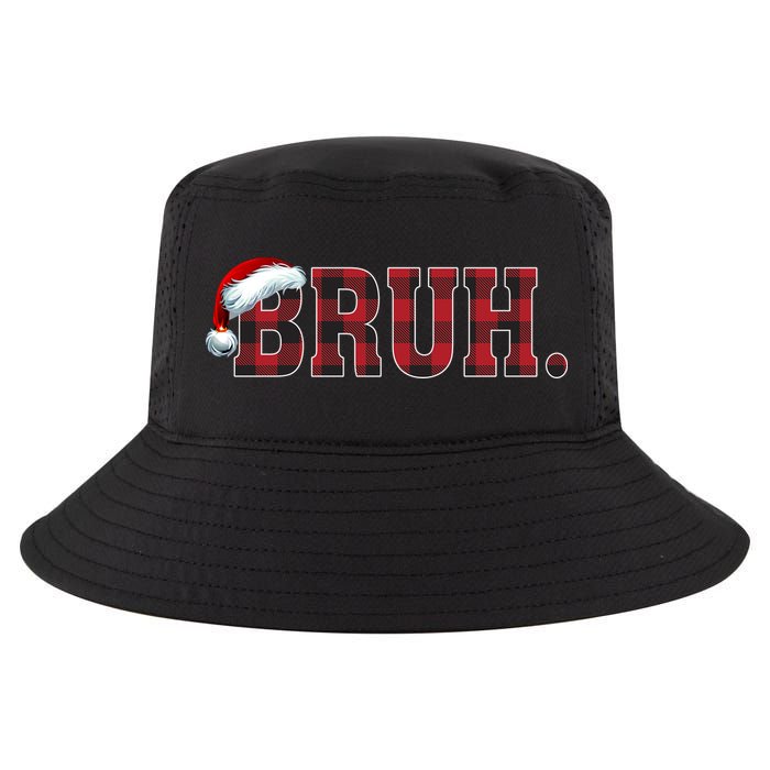 Bruh Funny Merry Christmas Buffalo Plaid Family Matching Pjs Cool Comfort Performance Bucket Hat