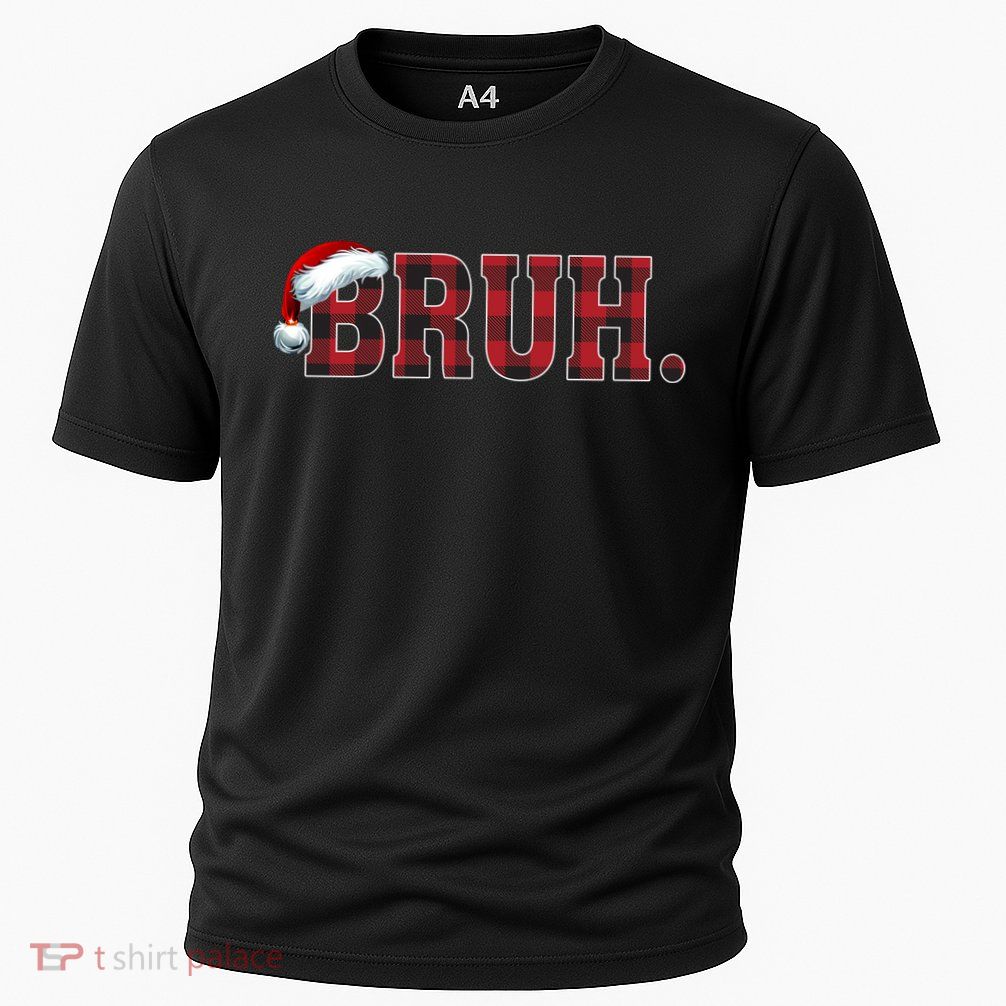 Bruh Funny Merry Christmas Buffalo Plaid Family Matching Pjs Performance Shirt