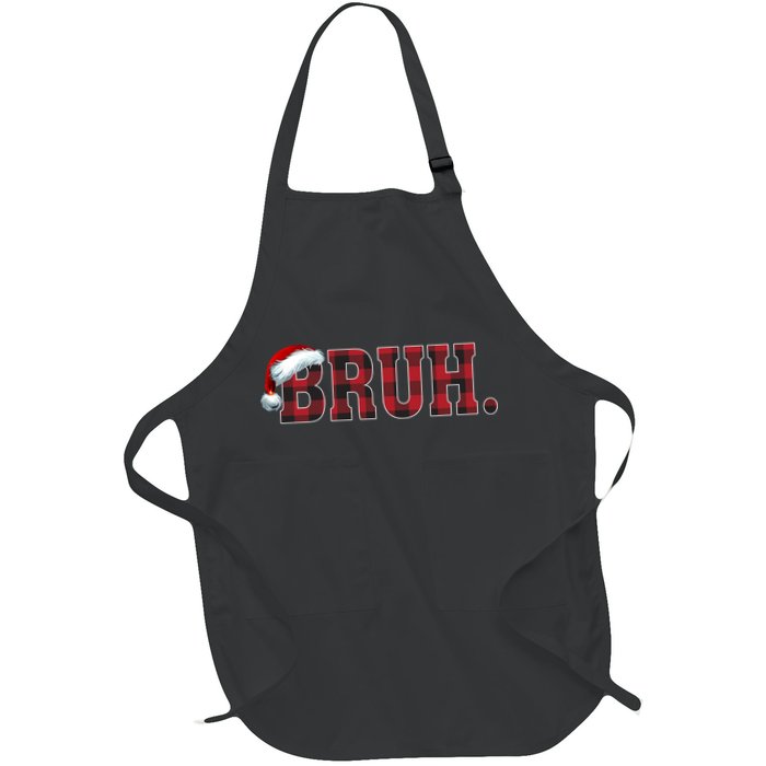 Bruh Funny Merry Christmas Buffalo Plaid Family Matching Pjs Apron