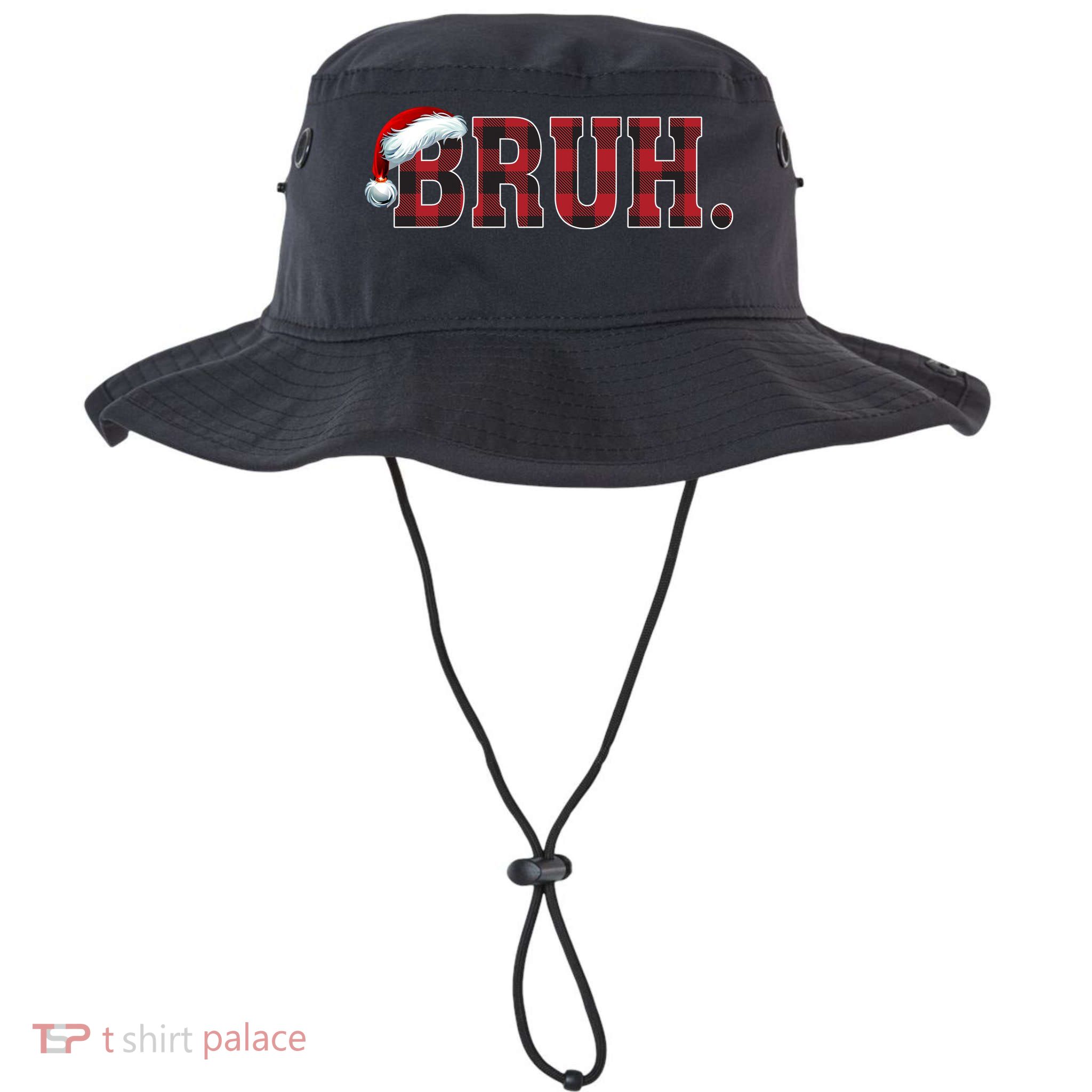 Bruh Funny Merry Christmas Buffalo Plaid Family Matching Pjs Bucket Hat