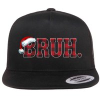 Bruh Funny Merry Christmas Buffalo Plaid Family Matching Pjs Flatbill Hat