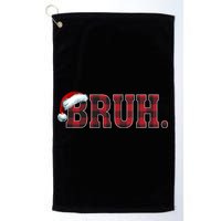 Bruh Funny Merry Christmas Buffalo Plaid Family Matching Pjs Golf Towel