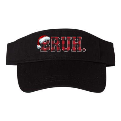 Bruh Funny Merry Christmas Buffalo Plaid Family Matching Pjs Visor