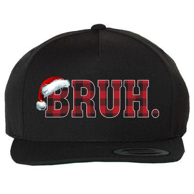 Bruh Funny Merry Christmas Buffalo Plaid Family Matching Pjs Wool Snapback Cap