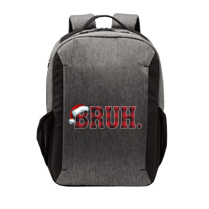 Bruh Funny Merry Christmas Buffalo Plaid Family Matching Pjs Vector Backpack