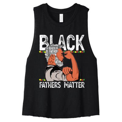 Black Fathers Matter Dope Black Dad King Fathers Day Women's Racerback Cropped Tank