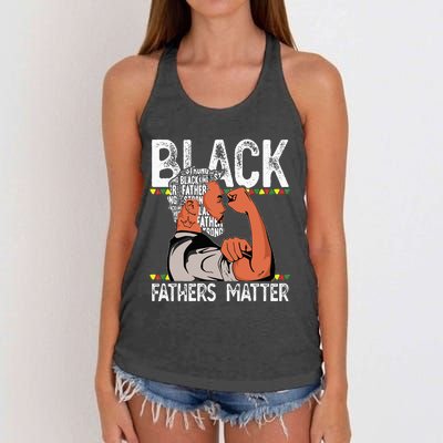 Black Fathers Matter Dope Black Dad King Fathers Day Women's Knotted Racerback Tank