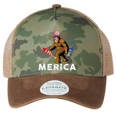Bigfoot Fireworks Merica 4th Of July Sasquatch Legacy Tie Dye Trucker Hat
