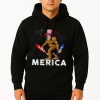 Bigfoot Fireworks Merica 4th Of July Sasquatch Hoodie