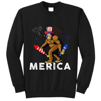 Bigfoot Fireworks Merica 4th Of July Sasquatch Sweatshirt