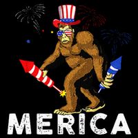 Bigfoot Fireworks Merica 4th Of July Sasquatch Sustainable Bucket Hat