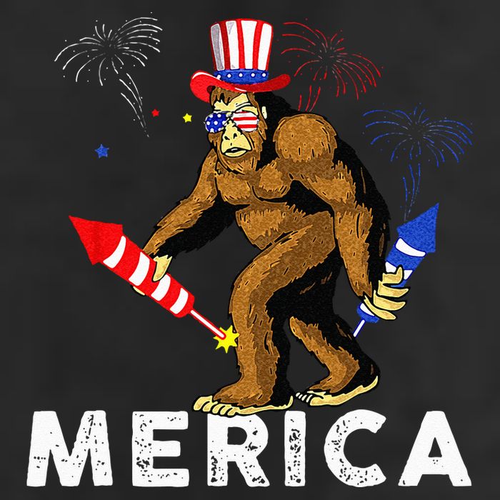Bigfoot Fireworks Merica 4th Of July Sasquatch 15oz Campfire Ceramic Mug
