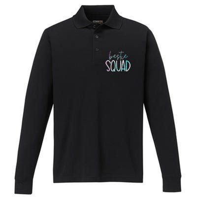 Best Friend Matching Squad Tie Dye Bestie Bff Performance Long Sleeve Polo