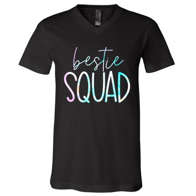 Best Friend Matching Squad Tie Dye Bestie Bff V-Neck T-Shirt