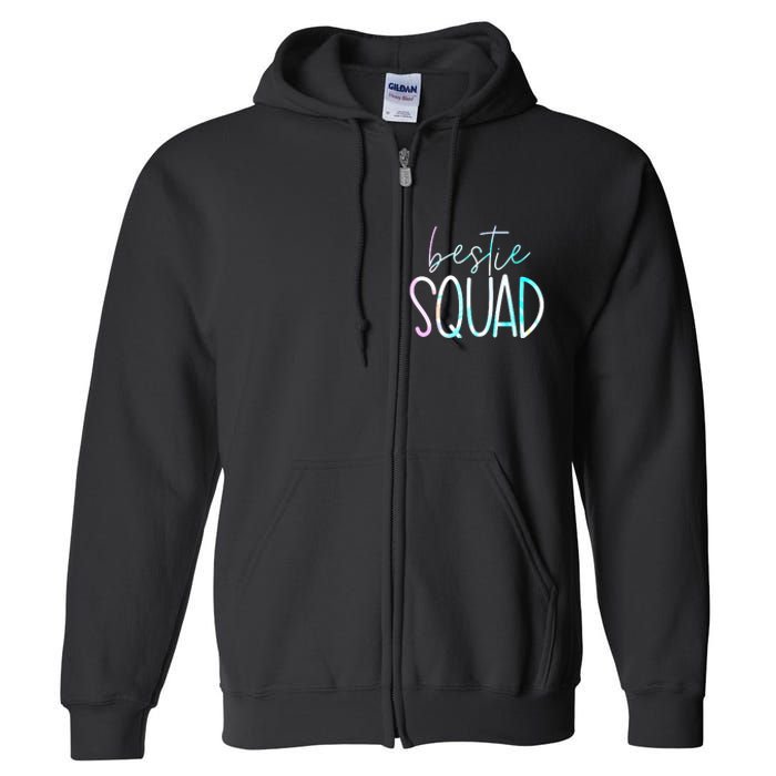 Best Friend Matching Squad Tie Dye Bestie Bff Full Zip Hoodie