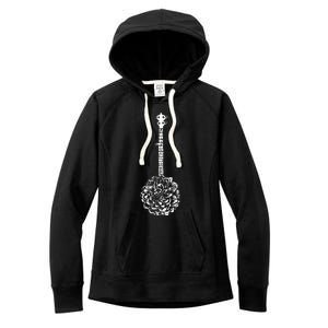 Banjo Flower Minimalist Music Women's Fleece Hoodie