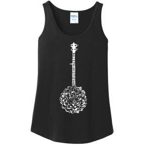 Banjo Flower Minimalist Music Ladies Essential Tank