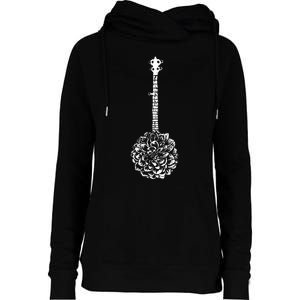 Banjo Flower Minimalist Music Womens Funnel Neck Pullover Hood