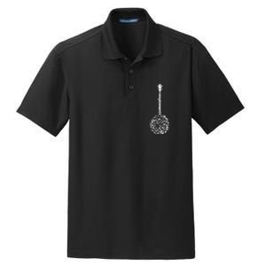 Banjo Flower Minimalist Music Dry Zone Grid Polo