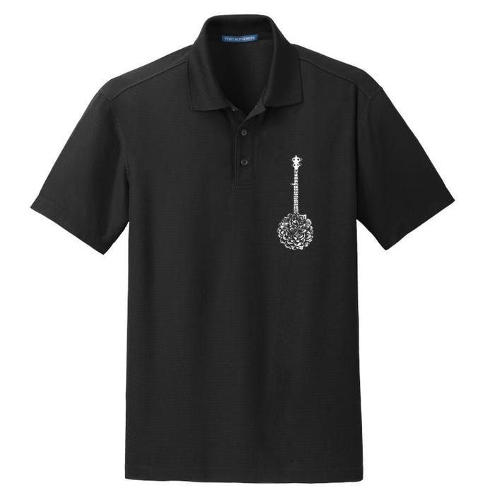 Banjo Flower Minimalist Music Dry Zone Grid Polo