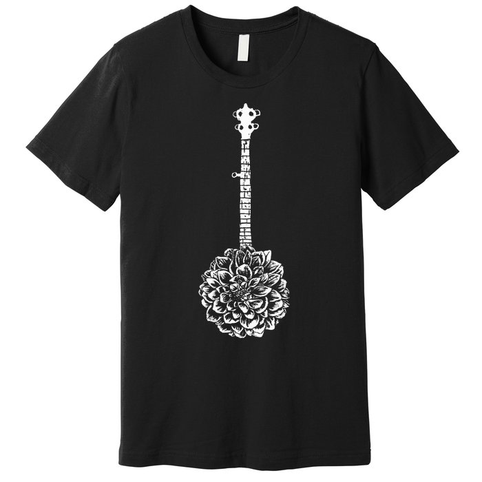 Banjo Flower Minimalist Music Premium T-Shirt