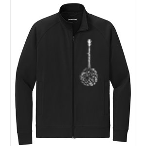 Banjo Flower Minimalist Music Stretch Full-Zip Cadet Jacket