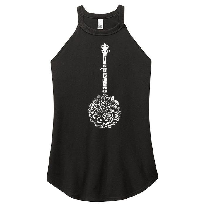 Banjo Flower Minimalist Music Women's Perfect Tri Rocker Tank