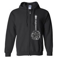 Banjo Flower Minimalist Music Full Zip Hoodie