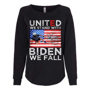 Biden Falling Memes United We Stand With Biden We Fall Funny Womens California Wash Sweatshirt