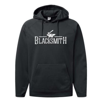 Blacksmith Farrier Metal Iron Forging Blacksmithing Performance Fleece Hoodie