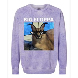 Big Floppa Meme Cat Colorblast Crewneck Sweatshirt