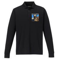 Big Floppa Meme Cat Performance Long Sleeve Polo