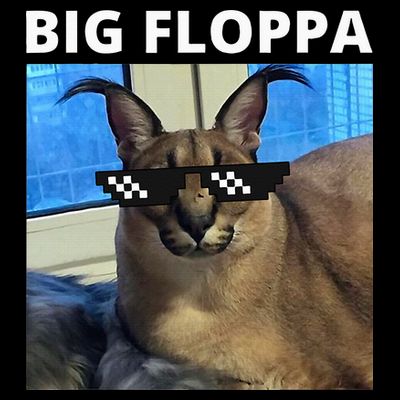 Big Floppa Meme Cat T-Shirt
