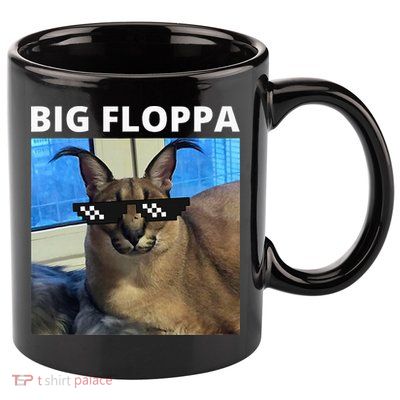 Big Floppa Meme Cat 11oz C Handle Ceramic Mug