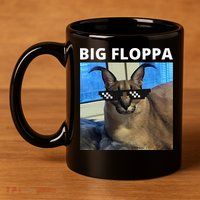 Big Floppa Meme Cat 11oz C Handle Ceramic Mug