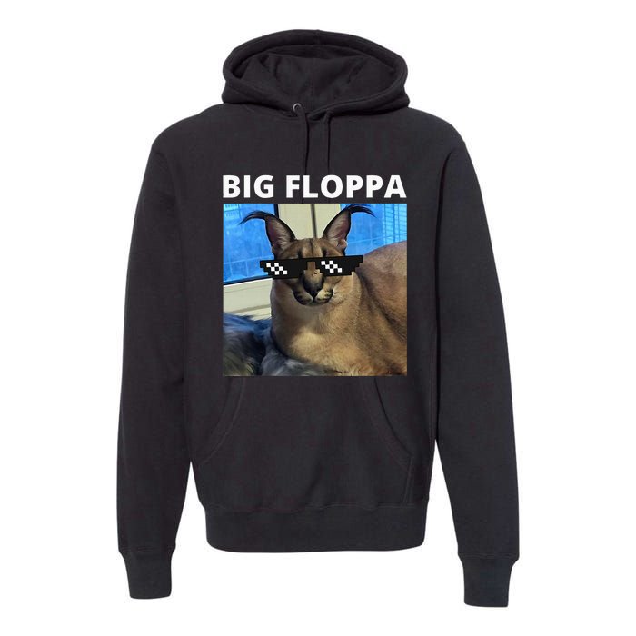 Big Floppa Meme Cat Premium Hoodie