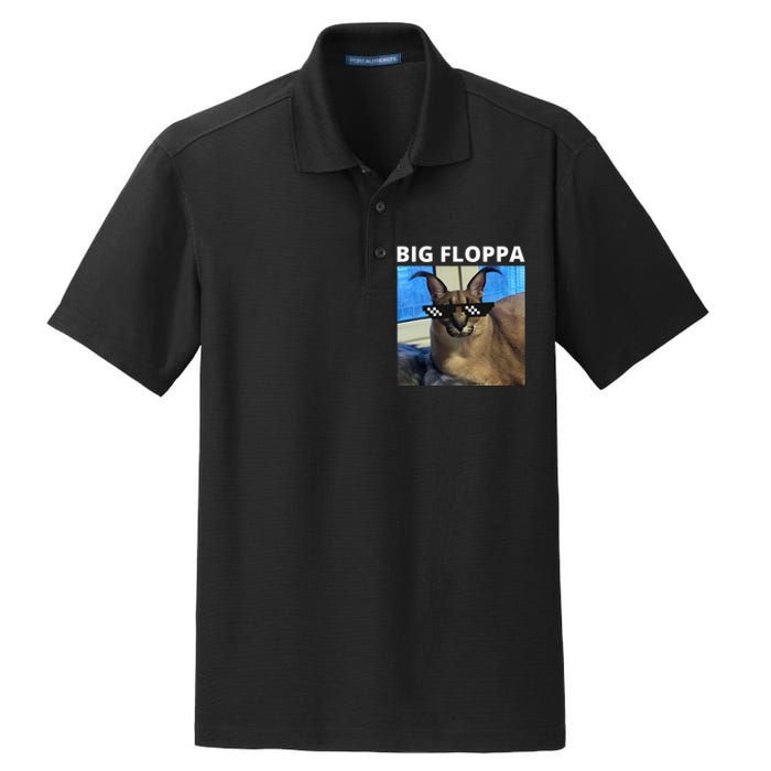 Big Floppa Meme Cat Dry Zone Grid Polo