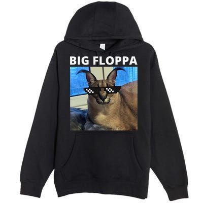 Big Floppa Meme Cat Premium Pullover Hoodie