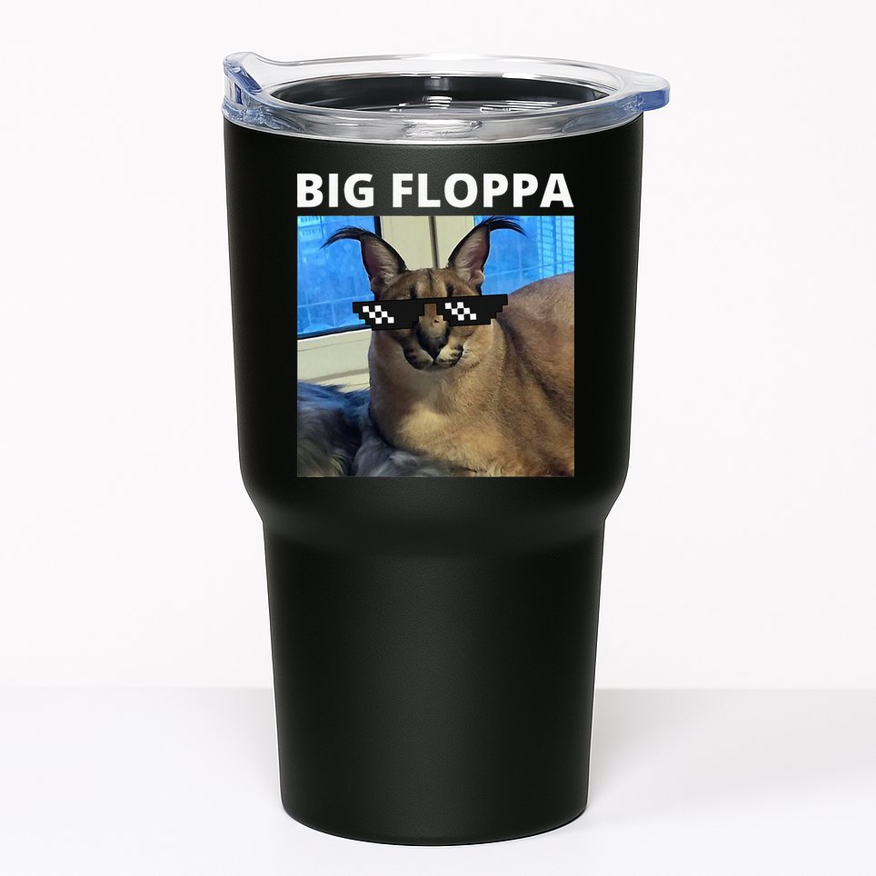 Big Floppa Meme Cat Tumbler