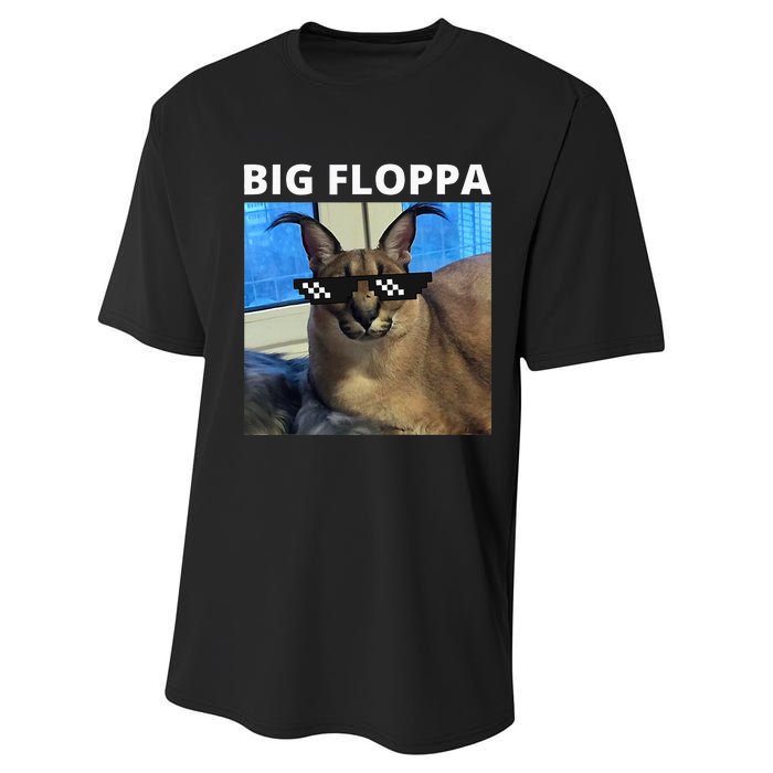 Big Floppa Meme Cat Performance Sprint T-Shirt