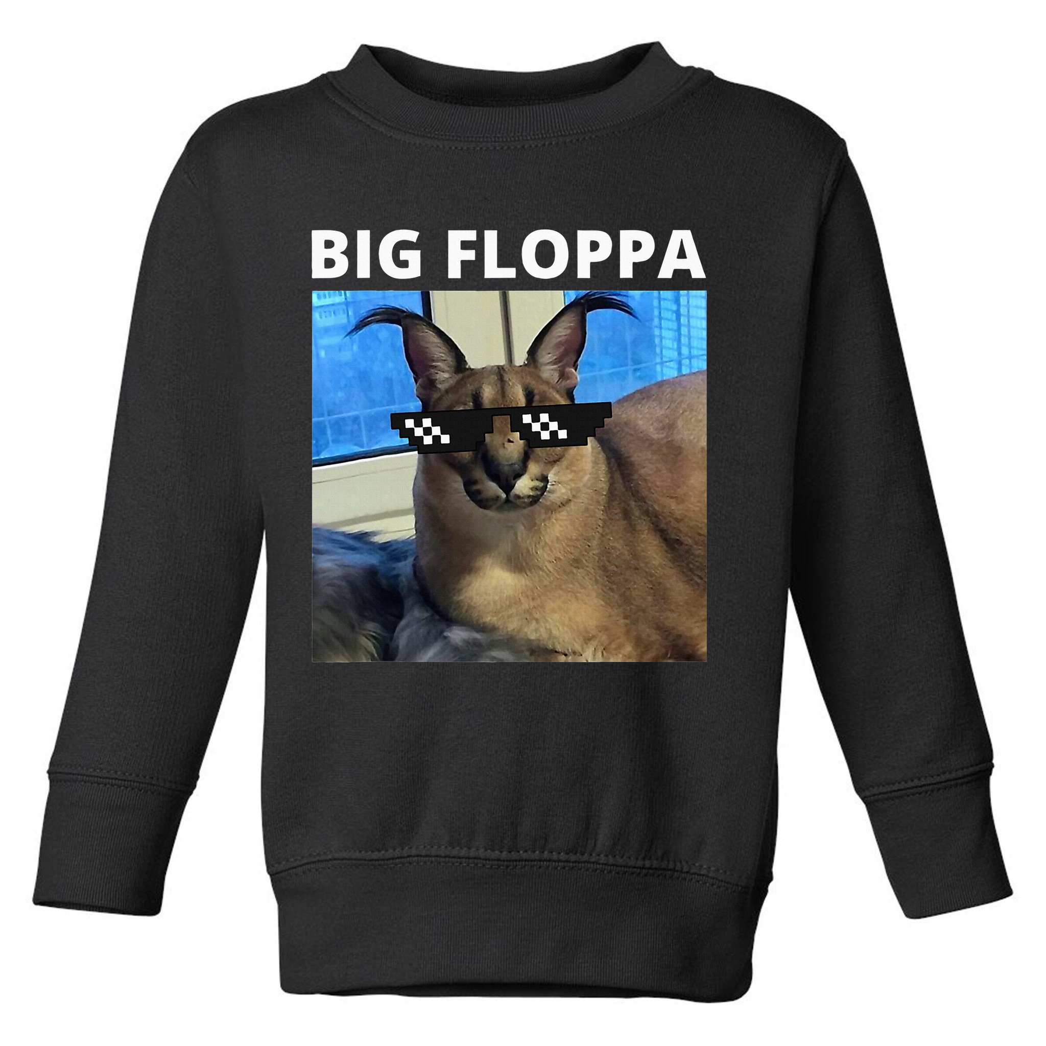 Big Floppa Meme Cat Toddler Sweatshirt