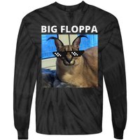 Big Floppa Meme Cat Tie-Dye Long Sleeve Shirt