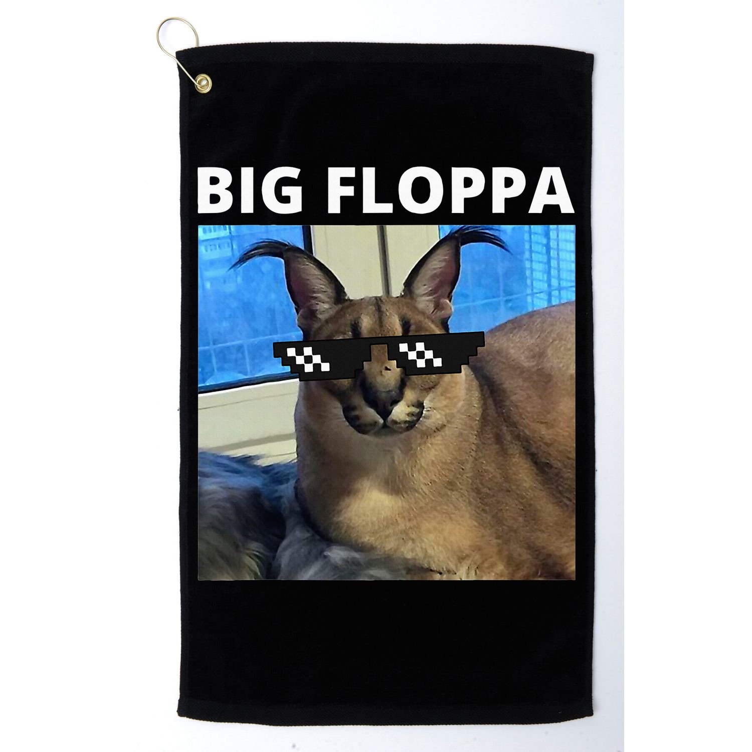 Big Floppa Meme Cat Golf Towel