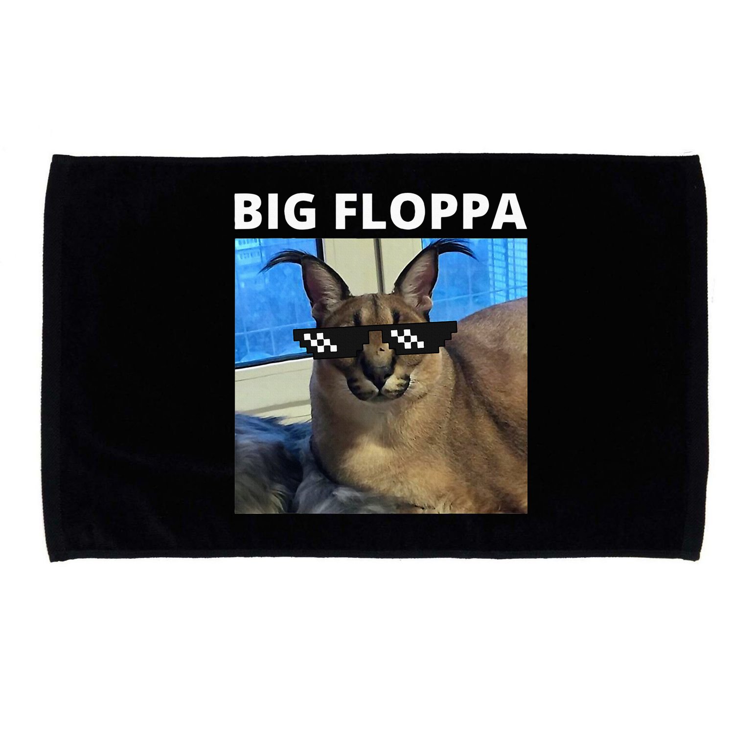 Big Floppa Meme Cat Microfiber Hand Towel
